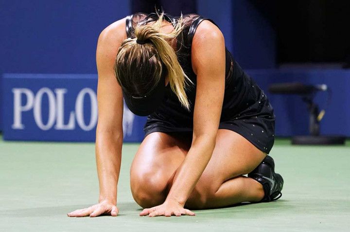 Petenis berusia 30 tahun tersebut kembali berlaga di turnamen pada April lalu, setelah selesai menjalani skorsing setelah hasil uji dopingnya positif mengandung obat jantung meldonium di Australia Terbuka 2016 itu. AFP/ Elsa/Getty Images