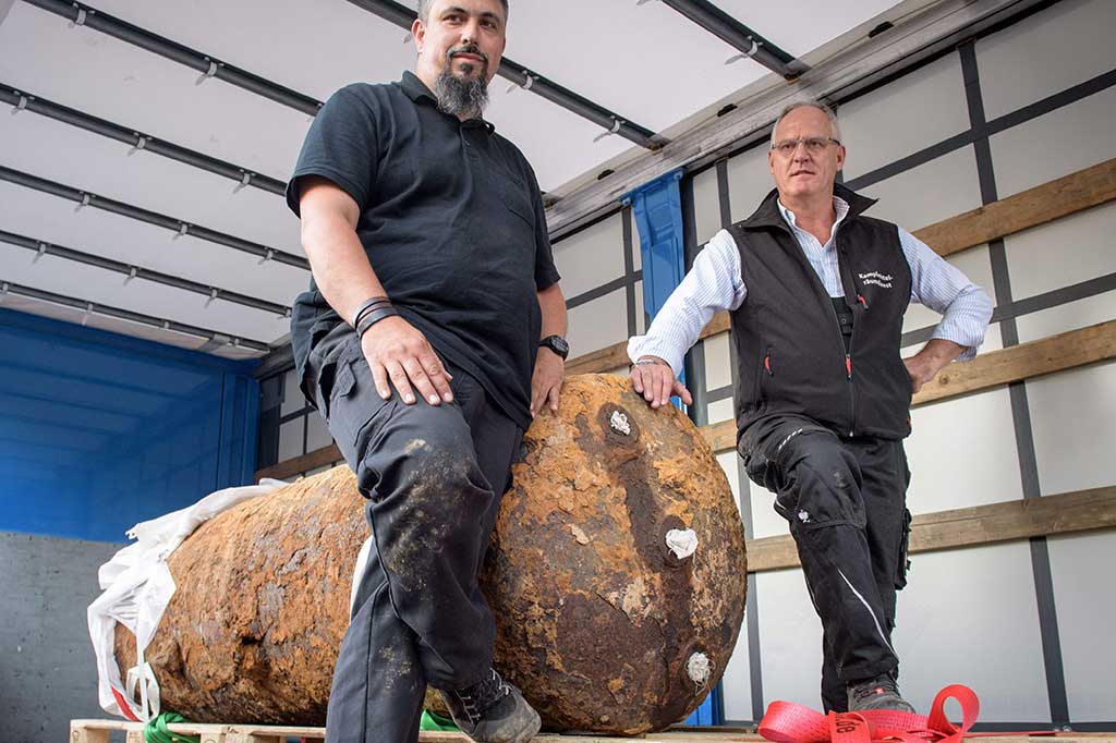 Blockbuster merupakan satu dari ribuan bom yang dijatuhkan di atas Jerman oleh Angkatan Udara Kerajaan Inggris pada tahun-tahun terakhir Perang Dunia II untuk melumpuhkan  mesin perang Nazi dan membuat demoralisasi penduduk Jerman. AFP/Thomas Lohnes