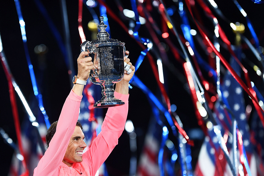 Bermain di Arthur Ashe Stadium, New York, Senin (11/9/2017) pagi WIB, Nadal menang straight set atas Kevin Anderson dengan skor 6-3, 6-3, 6-4.