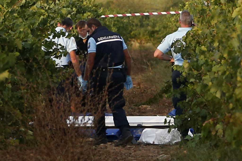 Petugas tengah melakukan penyelidikan di tempat jatuhnya pesawat pribadi tersebut. 