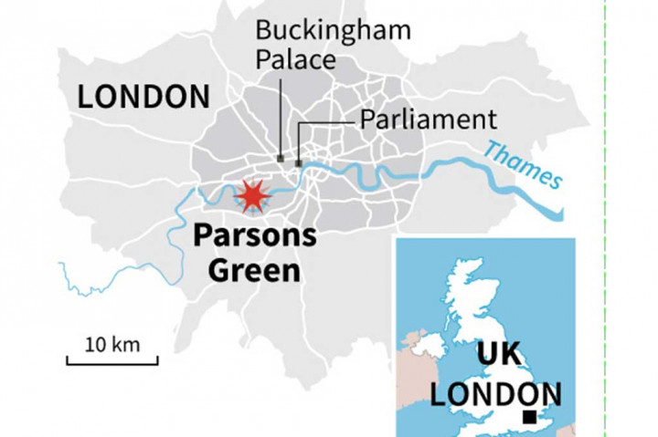 Peristiwa tersebut terjadi sekitar pukul 08.15 waktu setempat (14.15 WIB) saat kereta melaju ke Stasiun Parsons Green di area selatan London Barat.