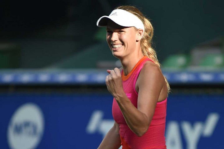 Mantan petenis nomor satu dunia asal Denmark Caroline Wozniacki meluapkan kegembiraannya setelah memastikan diri melaju ke babak final Pan Pacific Open, Sabtu.