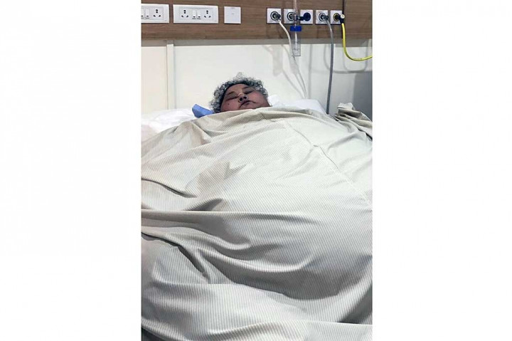 El Aty saat dirawat di RS Saife, Mumbai, 9 Maret lalu. Di RS tersebut dia menjalani operasi bariatrik dan diet, sehingga berat badannya sempat turun drastis hingga 300 kg.