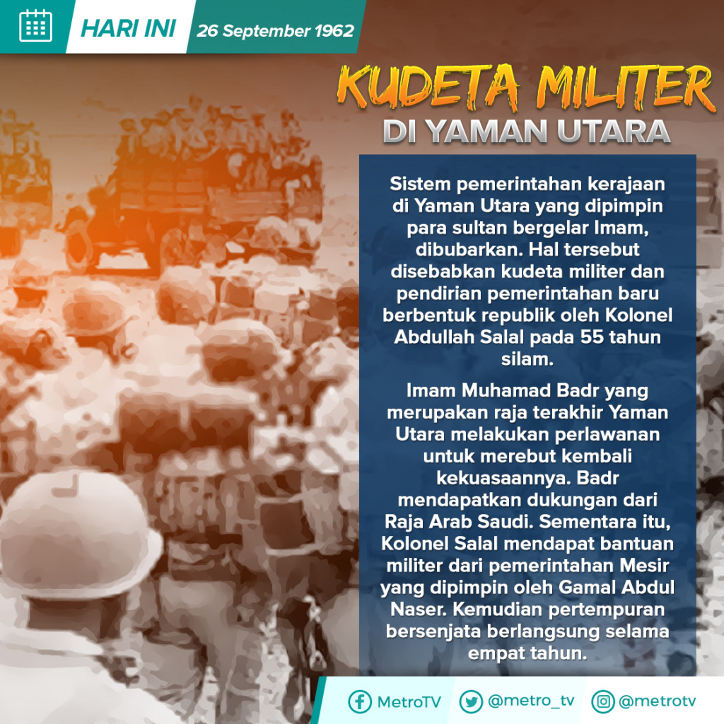 Hari Ini: Kudeta Militer di Yaman Utara