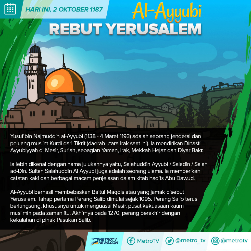 Hari ini: Al Ayyubi Rebut Yerusalem