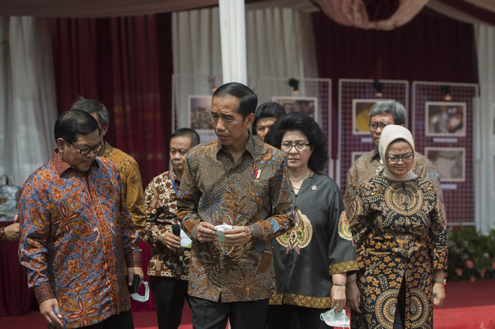 Presiden Joko Widodo mencanangkan aksi nasional pemberantasan obat ilegal dan penyalahgunaan obat yang digelar di Bumi Perkemahan dan Graha Wisata Cibubur, Jakarta Timur. 