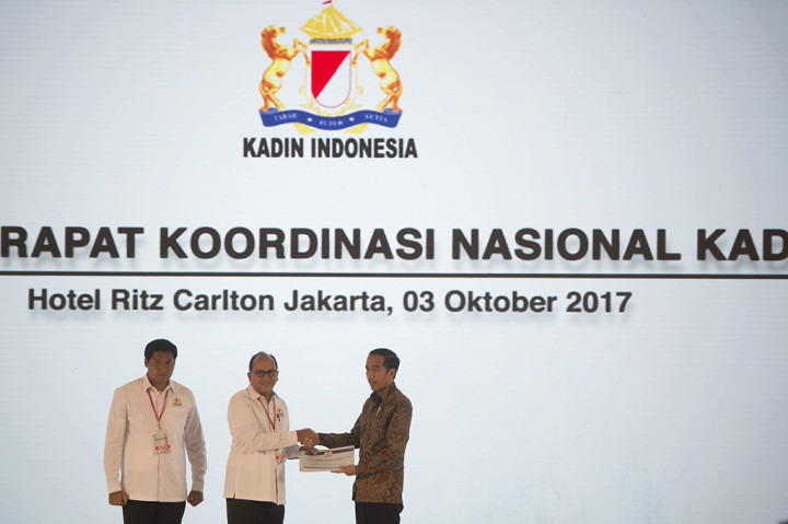 Presiden Joko Widodo secara resmi menutup penyelenggaraan Rapat Koordinasi Nasional (Rakornas) Kadin 2017 di Hotel Ritz Carlton, Jakarta.
