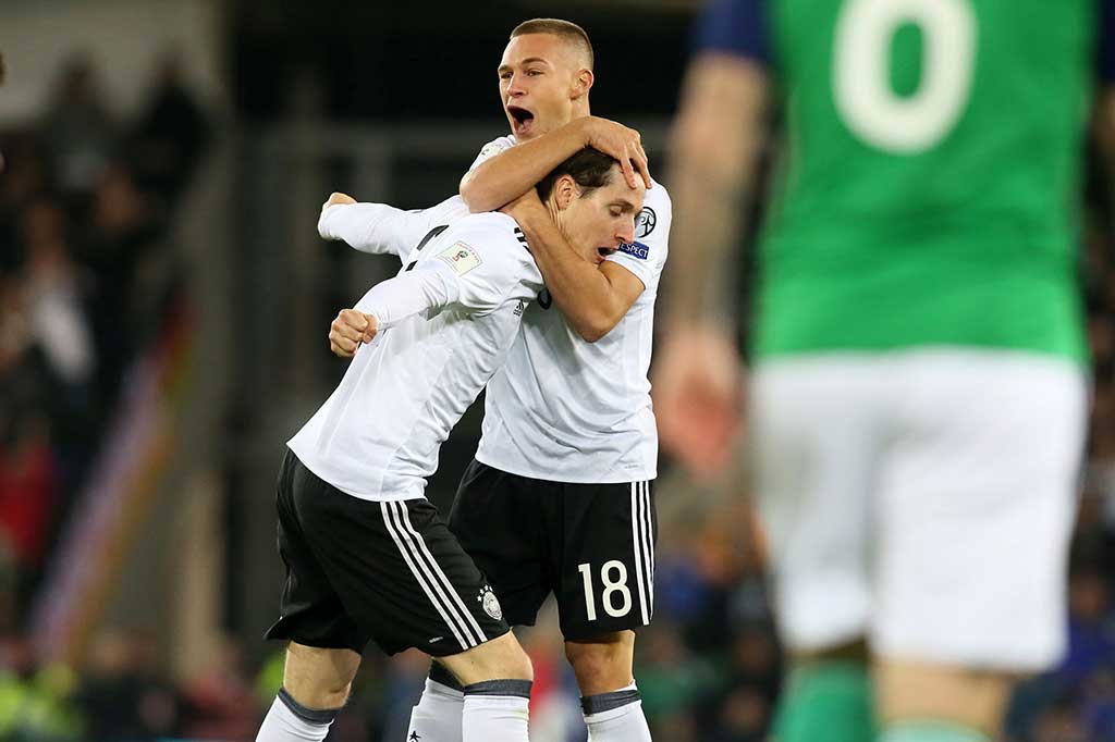 Sebastian Rudy membuka keunggulan untuk Jerman lewat gol spekaluernya dari tendangan jarak jauh tanpa dapat dihalau kiper Michael McGovern pada menit kedua.