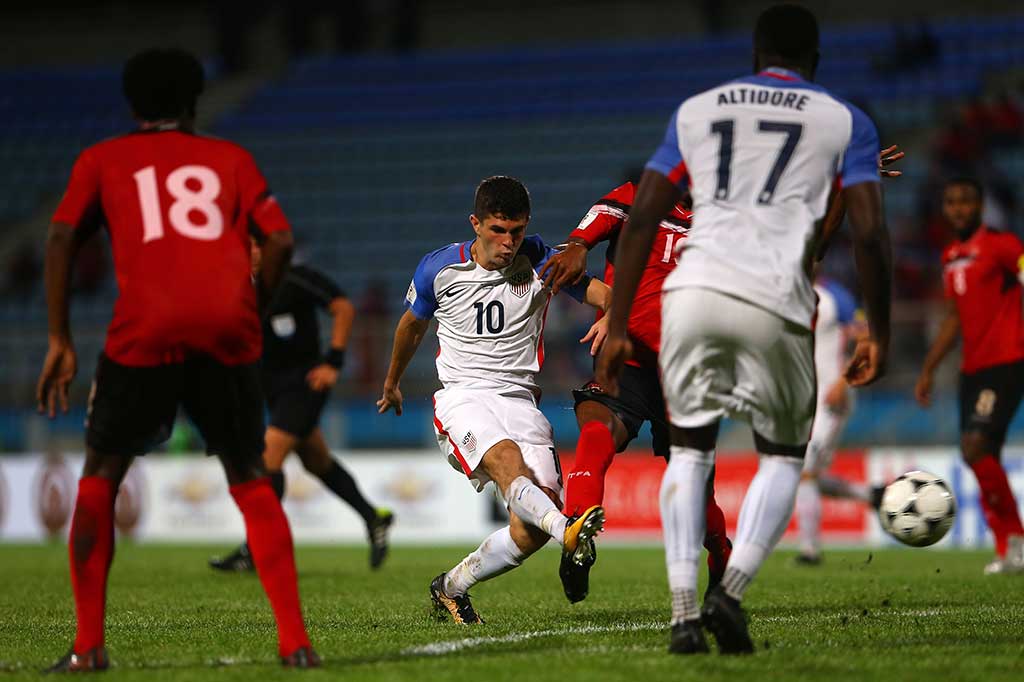 AS akhirnya berhasil memperkecil ketertinggalan dua menit babak kedua berjalan lewat tembakan Christian Pulisic. AFP/Ashley Allen