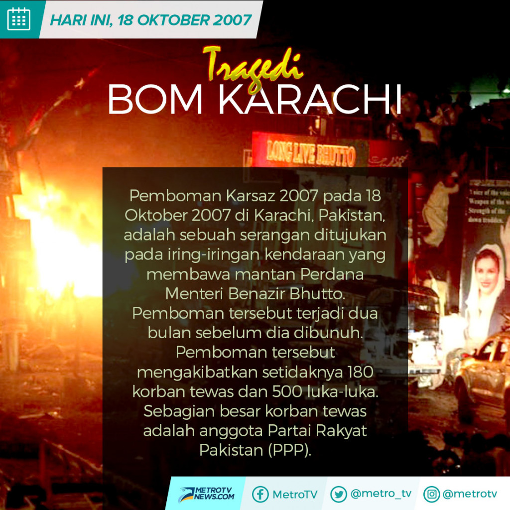 Bom Karachi Tewaskan 180 Orang dan Ratusan Terluka