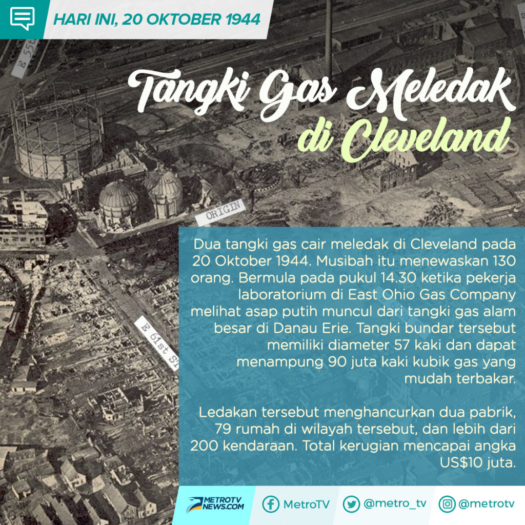 Dua Tangki Gas Meledak di Cleveland