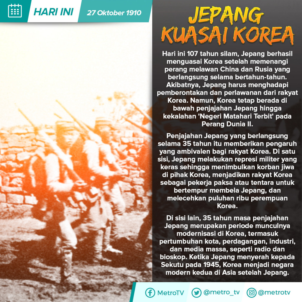Hari Ini: Jepang Kuasai Korea