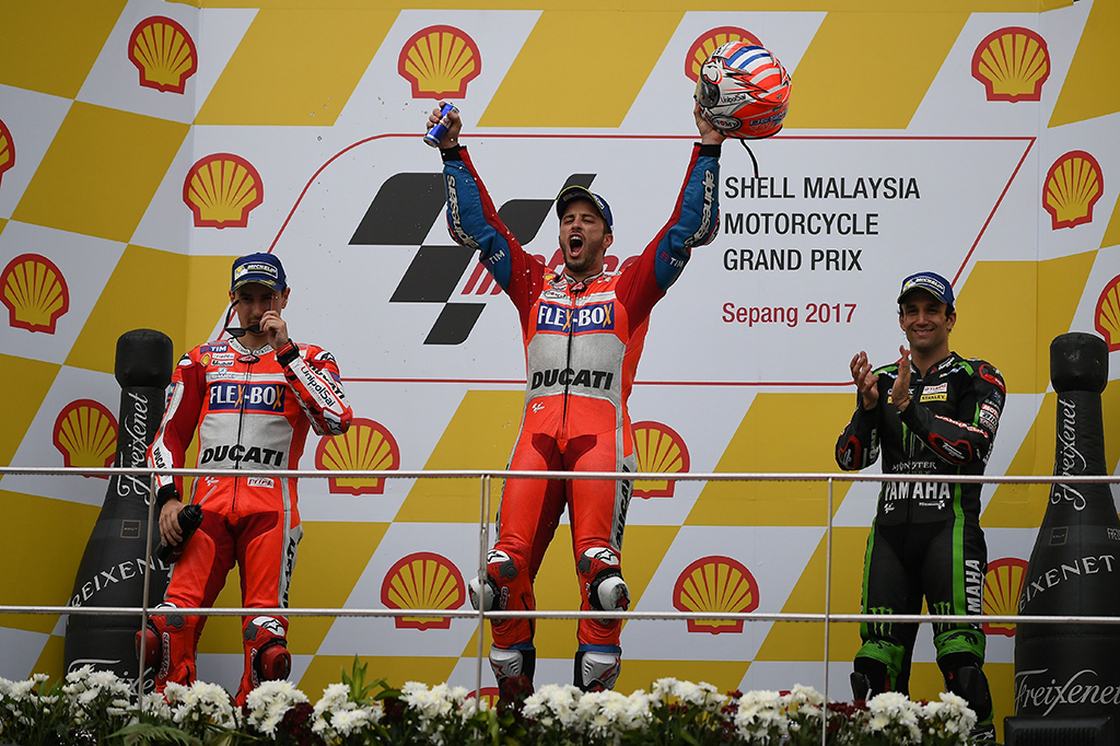 Dia unggul atas rekan satu timnya, Jorge Lorenzo, dan Johann Zarco (Monster Yamaha Tech3) yang finis di posisi kedua dan ketiga.