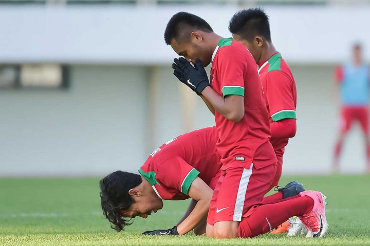 Enam menit babak kedua berjalan Timnas U-19 unggul 3-0 lewat Muhammad Iqbal.