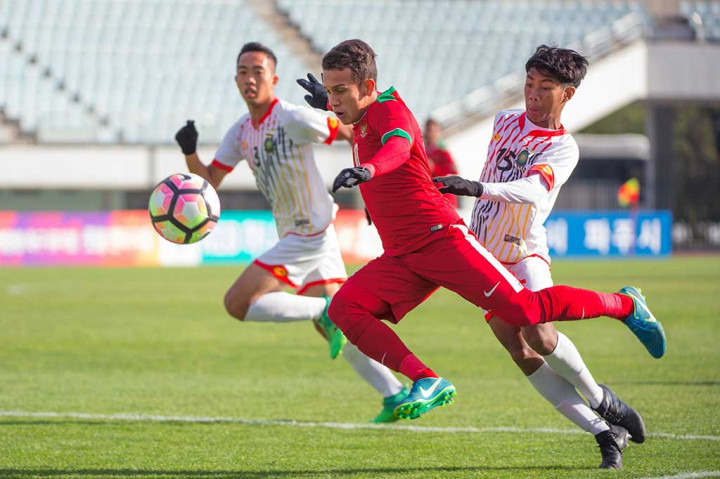Bintang Garuda Nusantara Egy Maulana Vikri mencatatkan namanya di papan skor pada menit ke-56 untuk membawa Indonesia unggul 4-0.