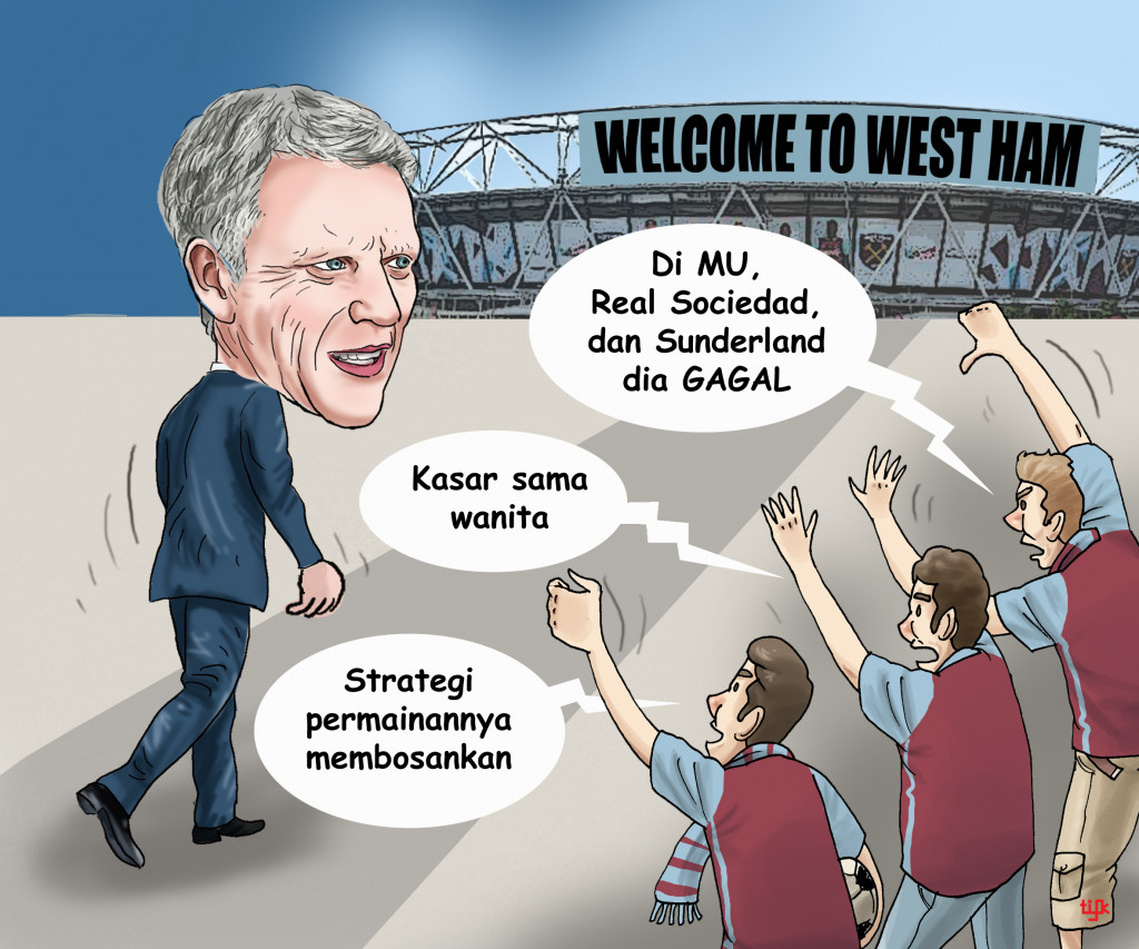 Karikatur David Moyes Dicibir Suporter West Ham