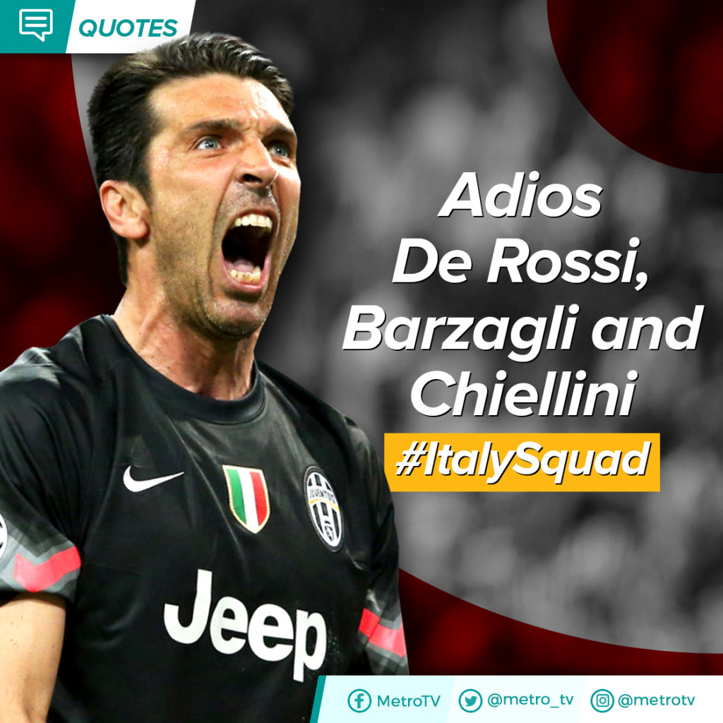 Buffon: Adios De Rossi, Barzagli and Chiellini
