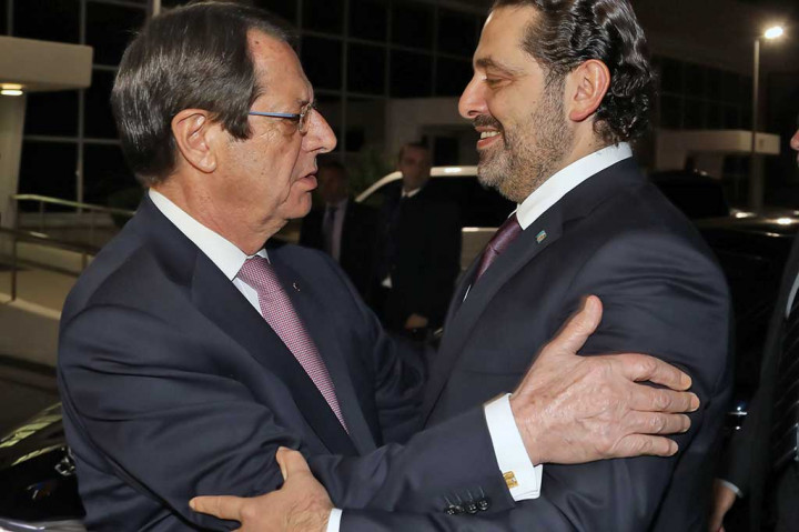 Dan Hariri saat bertemu dengan Presiden Siprus Nicos Anastasiades.