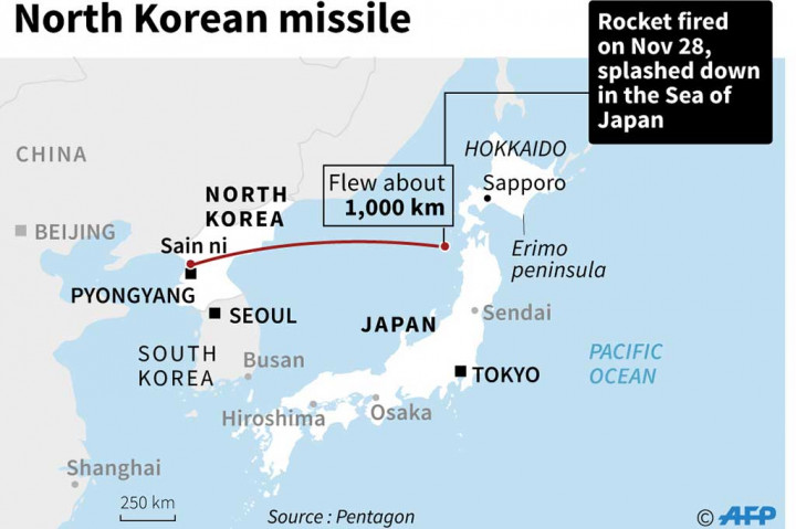 Juru bicara Pentagon Kolonel Rob Manning mengatakan bahwa rudal itu diluncurkan dari Sain Ni, Korut, pukul 03.17 waktu setempat. Rudal melesat dengan ketinggan lebih dari 4 ribu km dan menempuh jarak sekitar seribu km sebelum mendarat di Laut Jepang. Rudal tersebut meluncur selama sekitar 53 menit.