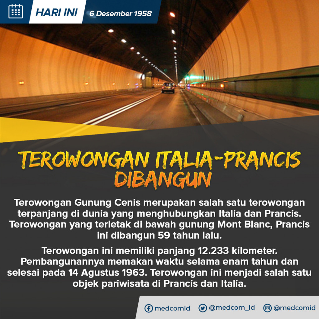 Hari Ini: Terowongan Italia-Prancis Dibangun