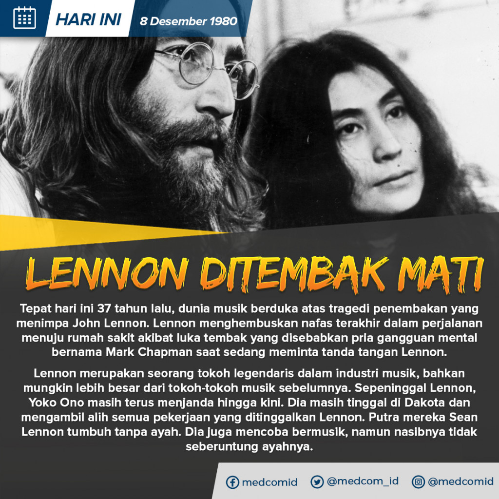 Hari Ini: Lennon Ditembak Mati