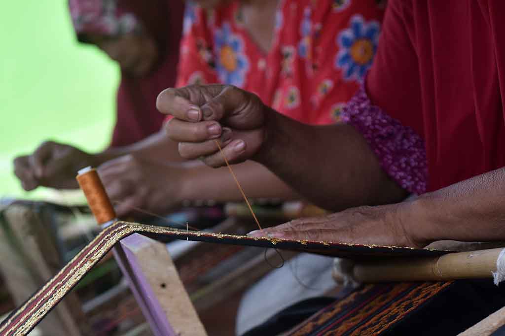Menurut keterangan dari Pembina Kerajinan Tapis desa Negeri Katon, Roni Reda, Bank Indonesia dan BEKRAF memberikan berbagai pembekalan dan pendampingan kepada warga antara lain pelatihan menenun, penyediaan alat hingga teknik pemasaran secara daring (online). 