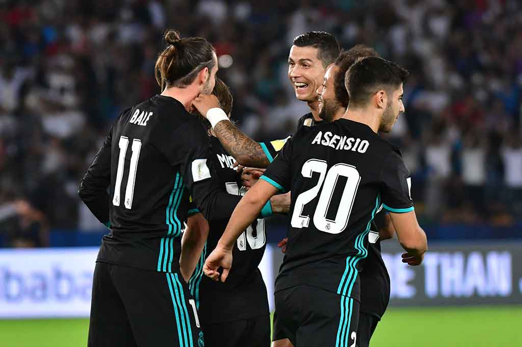 Madrid melaju ke final dan akan melawan juara Amerika Selatan asal Brasil Gremio. Partai puncak akan digelar pada Minggu, 17 Desember 2017 dini hari WIB. AFP/Giuseppe Cacace