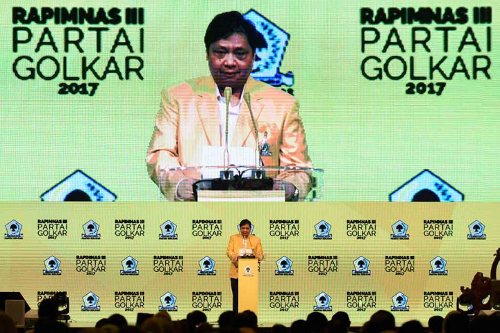 Airlangga Hartarto saat menyampaikan sambutan mengatakan bahwa diselenggarakannya Rapimnas Partai Golkar ini untuk segera melakukan konsolidasi dan penataan internal dalam menghadapi agenda politik nasional, terutama pilkada serentak 2018 serta Pemilu 2019. 