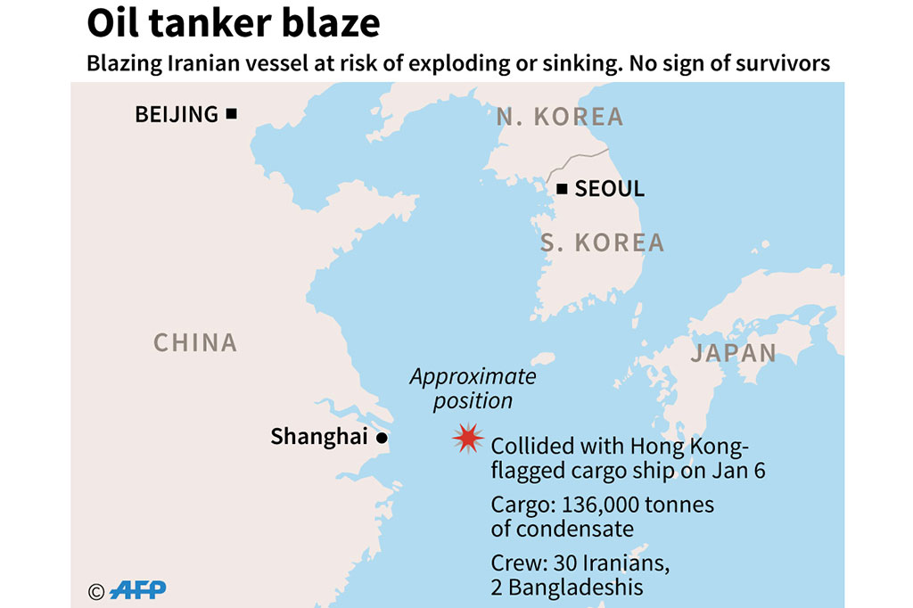 Sanchi membawa 136.000 ton kondensat berupa minyak mentah ultra-ringan yang sangat mudah terbakar ke Korea Selatan, jumlah tersebut setara dengan sekitar satu juta barel dan bernilai sekitar Rp810 miliar.