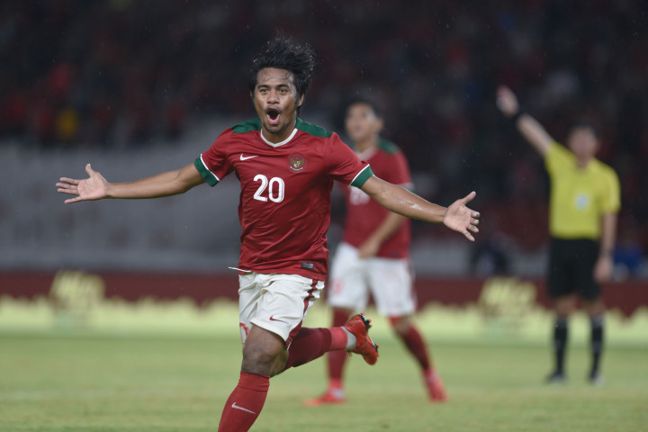 Ilham Udin Armain merayakan gol yang dicetaknya ke gawang Islandia. Pada menit awal babak pertama, stamina Timnas Indonesia mampu mengimbangi Islandia yang akan berlaga di World Cup 2018 Rusia.