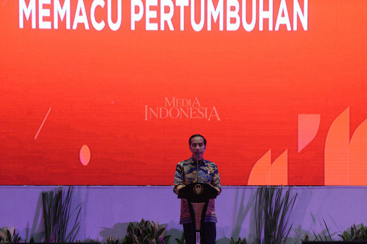 Dalam sambutannya, Presiden Jokowi mengatakan bahwa kondisi moneter Indonesia saat ini baik dan sehat. 