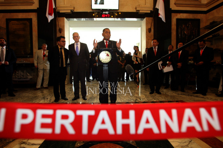 Ryamizard menyebut 'our eyes' merupakan adaptasi dari kerja sama intelijen 'five eyes' milik AS dan sekutunya. MI/ADAM DWI 