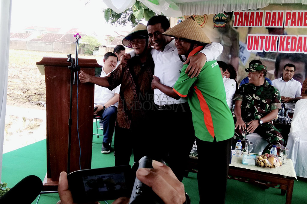 Mentan mengatakan produksi pada 2017 sebanyak 82,3 juta ton gabah kering panen (GKP), dan tahun ini minimal ada kenaikan lima persen. 