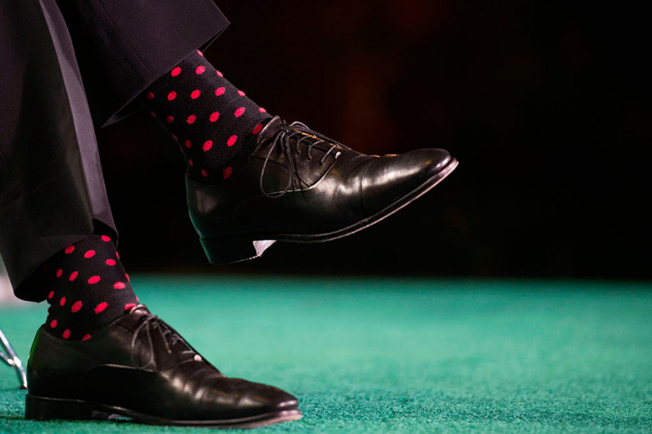 Kaus kaki warna-warni Trudeau.