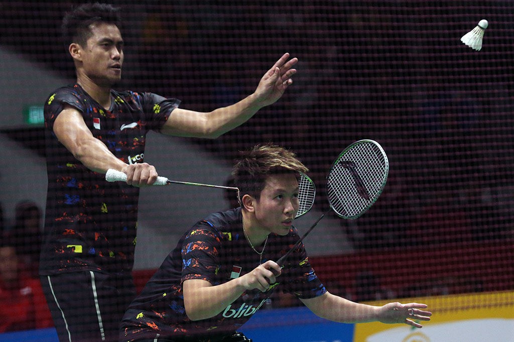 Kemenangan Tontowi Ahmad/Liliyana Natsir memastikan Indonesia memiliki satu finalis di turnamen bulu tangkis Indonesia Masters 2018.