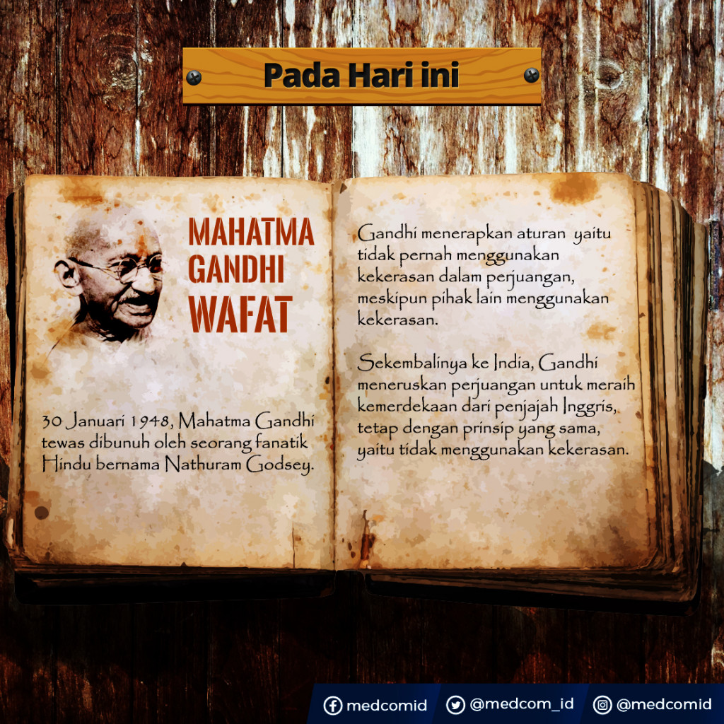 Mahatma Gandhi Tewas Dibunuh Seorang Fanatik