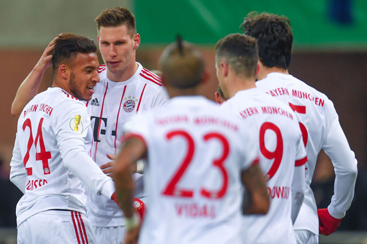 Tandukan Corentin Tolisso menyambut umpan lambung James Rodriguez pada menit ke-10 babak kedua membawa Bayern unggul 4-0.