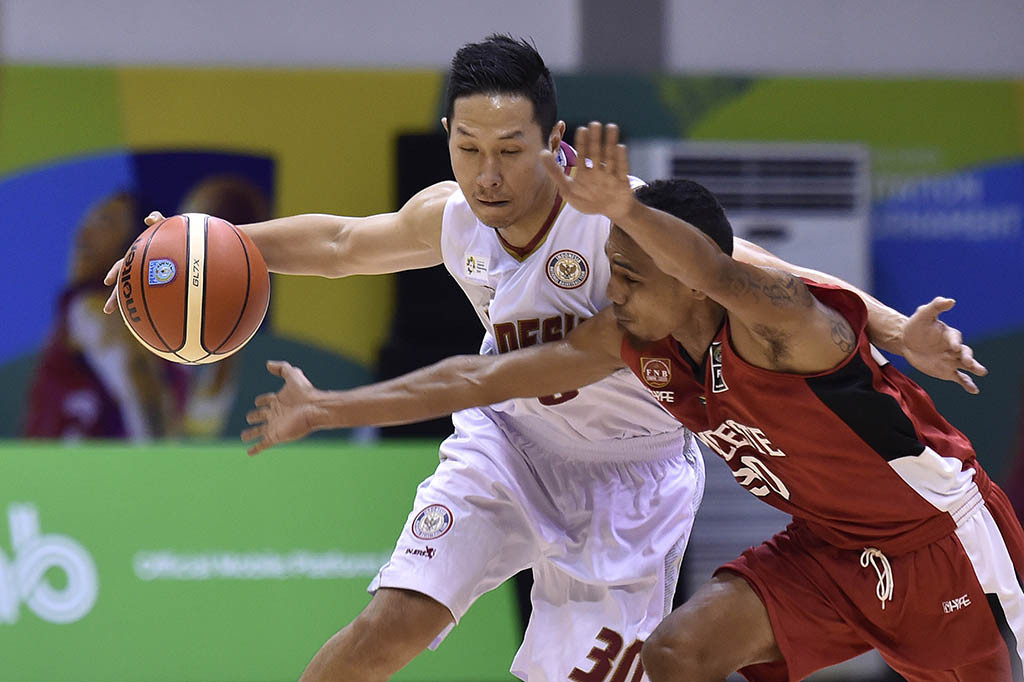 Tim nasional basket Indonesia  berhasil memenangi pertandingan pertama test event Asian Games 2018 dengan skor 135-30 atas Timor Leste di Hall Basket Senayan.