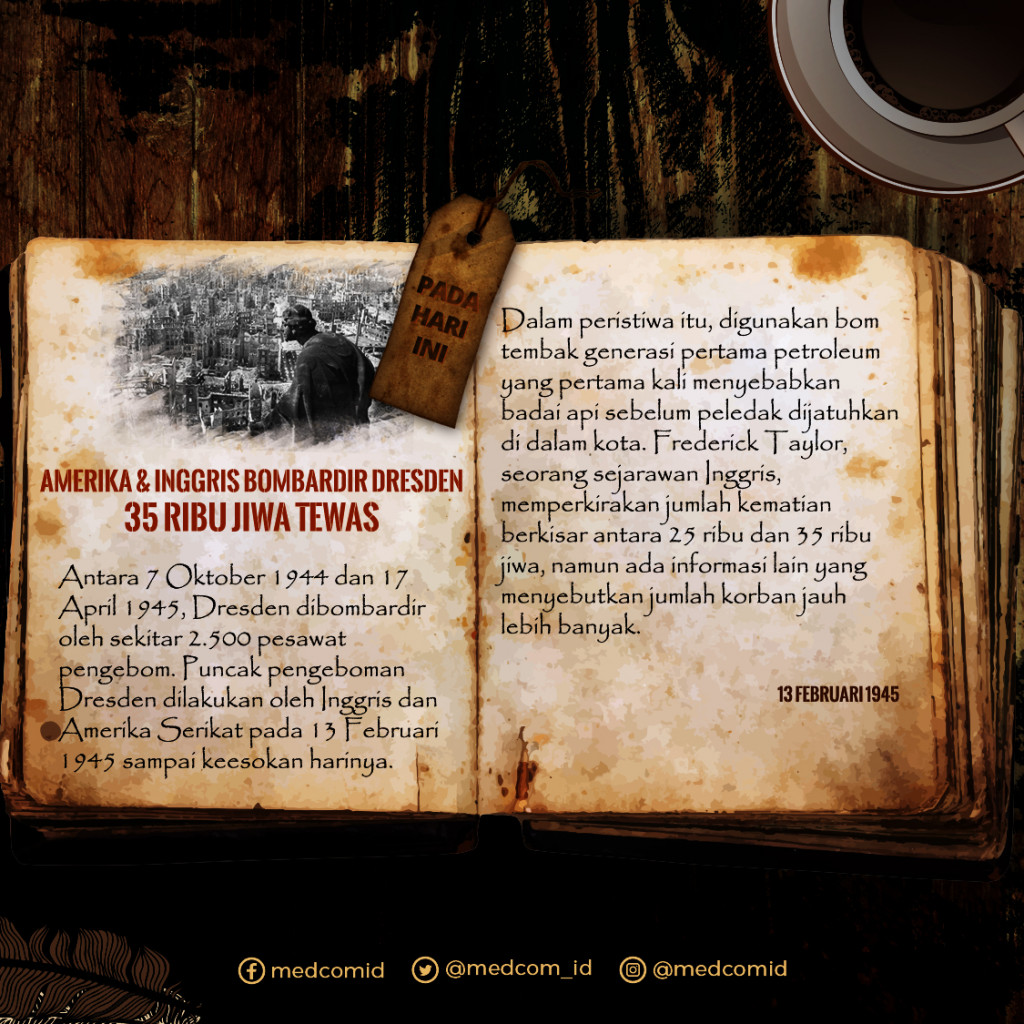 Amerika dan Inggris Bombardir Dresden 35 Ribu Jiwa Tewas