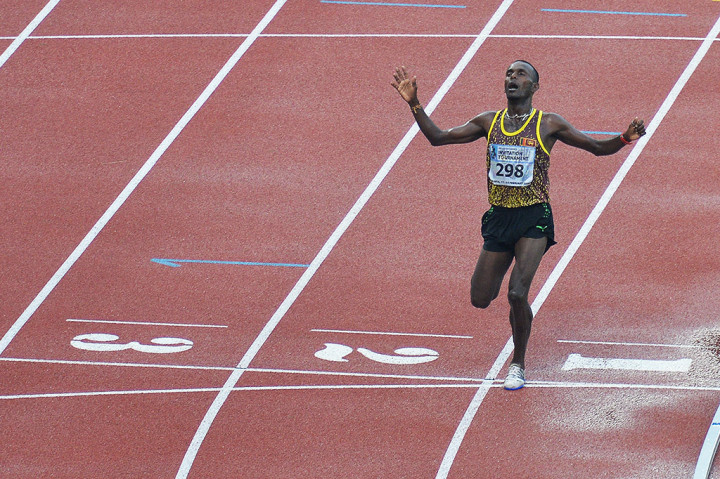 Pushpalrumara berhasil mencatatkan waktu 8:59.70 dan berhak atas medali emas. ANTARA/Widodo S Jusuf