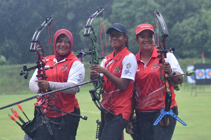 Tim compound putri yang terdiri dari Rina Siska Sari, Triya Resky Andriyani dan Yurike Nina Bonita, sukses mengandaskan upaya perlawanan Taiwan dengan skor 220-211.