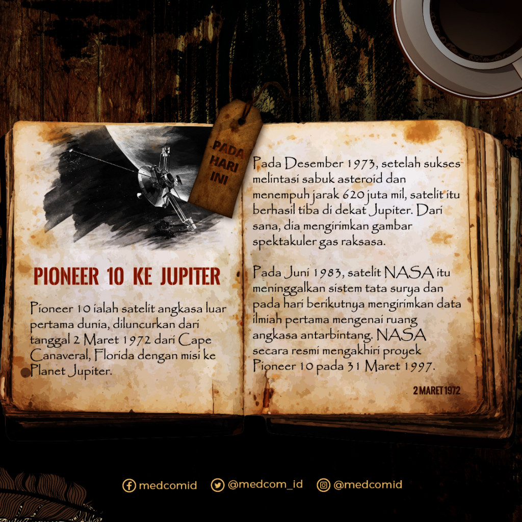 Hari ini: Satelit Pioneer 10 ke Jupiter