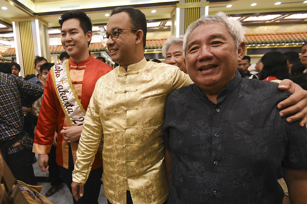 Gubernur DKI Jakarta Anies Baswedan menghadiri Festival Pecinan 2018 di kawasan Glodok, Jakarta.
