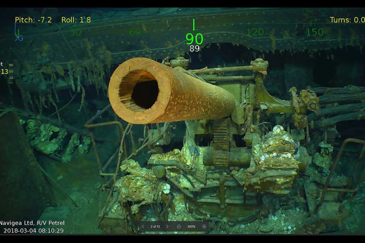 Bangkai kapal ditemukan pada Minggu, 4 Maret 2018 oleh sebuah kapal tim penelitian, Research Vessel (R / V) Petrel, sekitar 3.000 meter (dua mil) di bawah permukaan laut di lepas pantai timur Australia.
