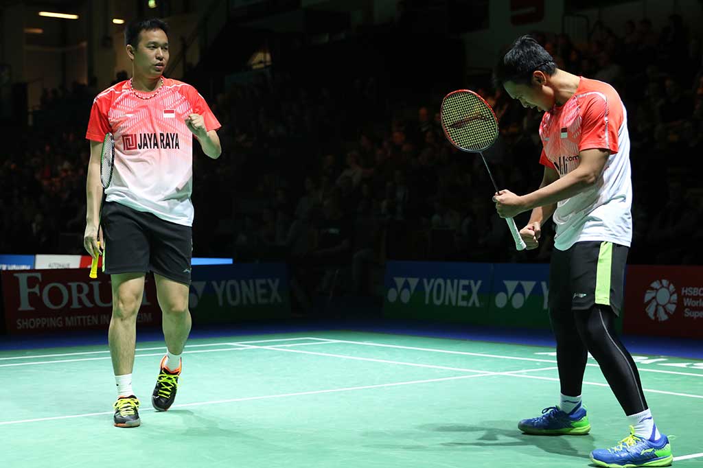 Satu tiket final Jerman Terbuka dipastikan melalui pertarungan Hendra Setiawan/Mohammad Ahsan kontra Fajar Alfian/Muhammad Rian Ardianto di semifinal.