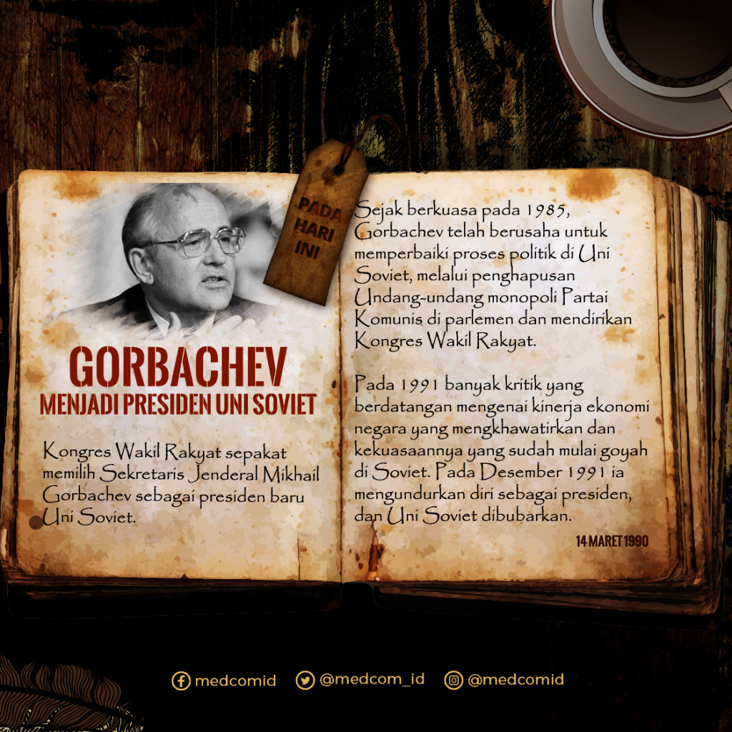 Hari ini: Gorbachev Menjadi Presiden Uni Soviet