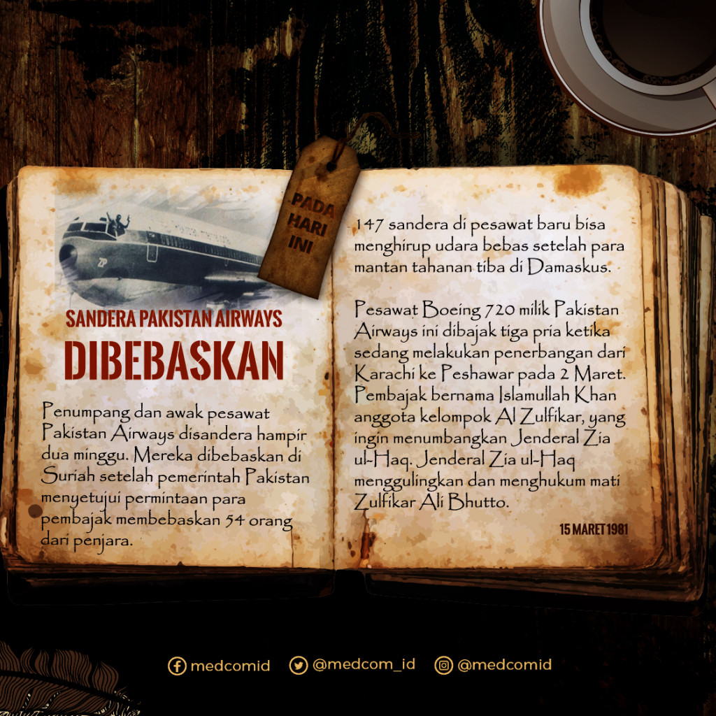 Hari ini: Sandera Pakistan Airways Dibebaskan