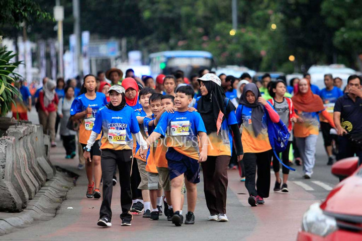 Sebanyak 183 peserta difabel atau berkebutuhan khusus mengikuti kompetisi lari Heritage Run 2018 di Kota Tua Jakarta. MI/Rommy Pujianto
