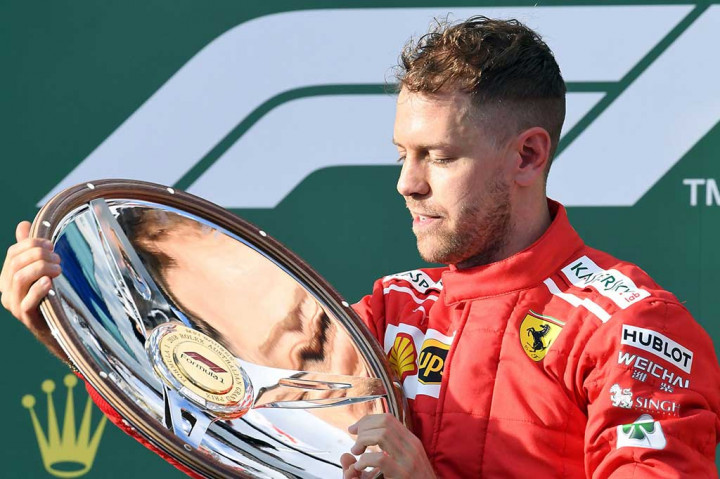 Vettel menjadi yang tercepat dengan catatan waktu 1 jam, 29 menit dan 33.235 detik, disusul pembalap Mercedes Lewis Hamilton yang tertinggal 5.036 detik, serta urutan ketiga Kimi Raikkonen (Ferrari) selisih 6.309 detik dari Vettel.