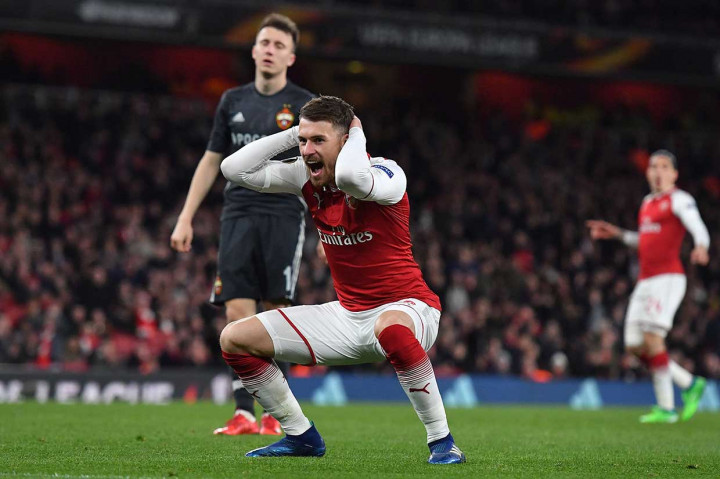 Di babak kedua Arsenal berulang kali merepotkan pertahanan klub Rusia itu. Salah satunya lewat Ramsey. Namun tembakannya pada menit ke-77 masih membentur tiang gawang.